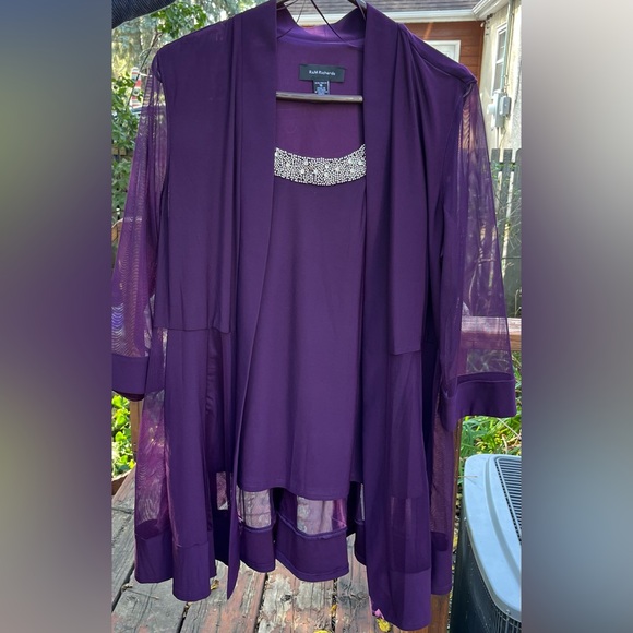 Purple Plum R & M Richards TOP jacket over shell Size L - Picture 2 of 14